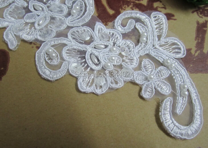 Vezeni perle vjenčanje cvjetne čipke oblog za za ukrašavanje svadbene haljine, vjenčanje vela