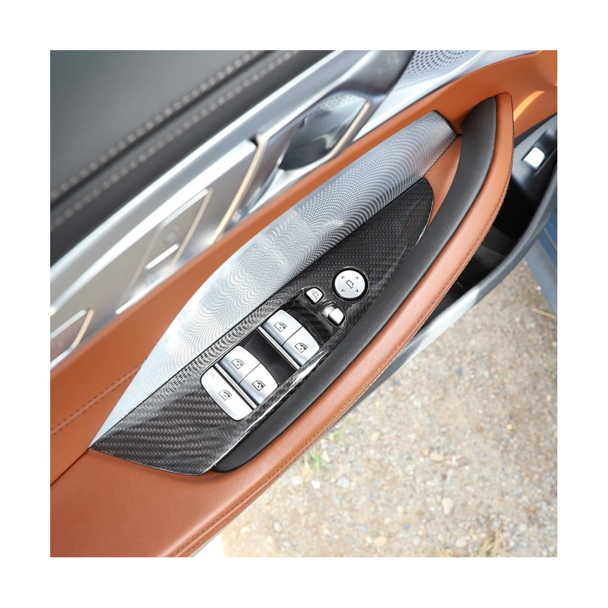 Za BMW 8-Series G14 G15 2019-2023 Suha Gumb za Podizanje prozora Automobila Od Karbonskih Vlakana, Ploča, Okvir, Maska, Naljepnica, Pribor
