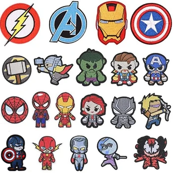 Нашивки Marvel Iron man, spider-man, Hulk, kapetan Amerika, нашивки za odjeću od anime, нашивки za odjeću, naljepnice s vezom, vrećaste naljepnice